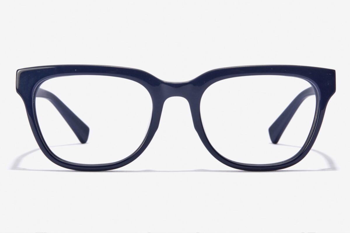 Unisex Blue Blue Light Hawkers Glasses - Navy Blue Pinot RX